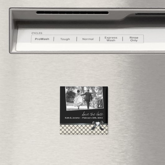 Classiy Black and White日付の保存 マグネット (インサイチュ (食洗機))