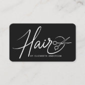 Classiy Black and White Scriptヘアスタイリスト 名刺 (正面)