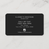 Classiy Black and White Scriptヘアスタイリスト 名刺 (裏面)