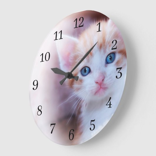 Classiy Black Numbersファミリーフォト ラージ壁時計 (傾斜)