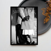 Classiy Black & White Coule Photo Save The Date 招待状