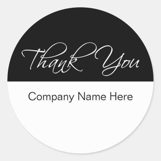Classiy Business Thank You Stickers ラウンドシール (正面)