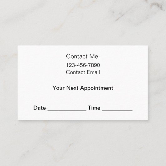 Classiy Hairstylistアポイントメント名刺（新規） 名刺 (裏面)