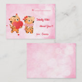 Classroom おもしろい Wild about you Tigers Valentine ノートカード (正面/裏面)