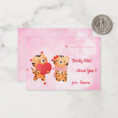 Classroom おもしろい Wild about you Tigers Valentine ノートカード (正面/裏面インサイチュ)