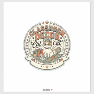 Classroom Decor Cat Classroom Decor Cat Vintage Ve シール