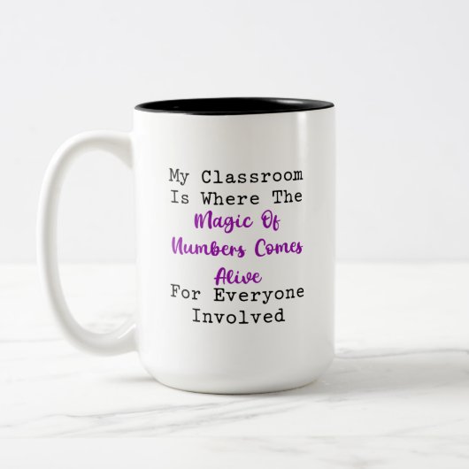 Classroom Magic Numbers Come Alive Educator ツートーンマグカップ (左)