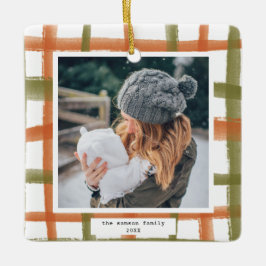 Classroom Plaid Photo セラミックオーナメント