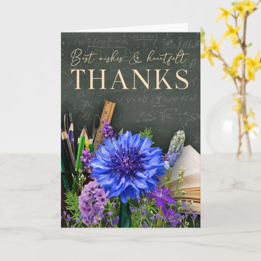 Classroom Theme Floral Teacher Thank You カード (黄色い花)