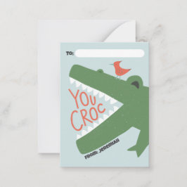 Classroom Valentine Card- You Croc ノートカード
