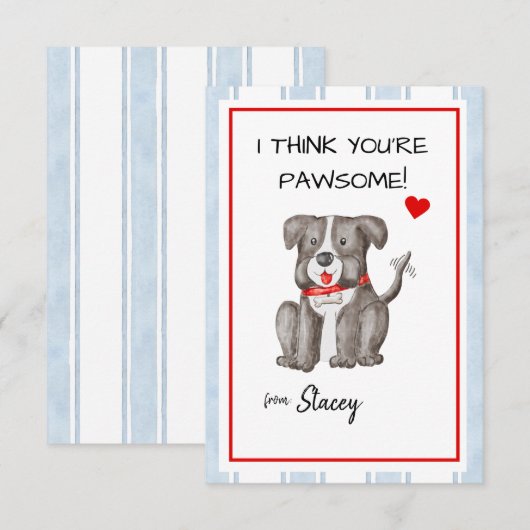 Classroom Valentine "I think you're Paw-some" (正面/裏面)