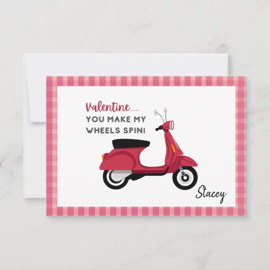 Classroom Valentine Pink "You make my Wheels Spin" (正面)