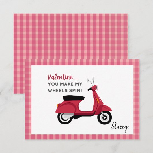 Classroom Valentine Pink "You make my Wheels Spin" (正面/裏面)