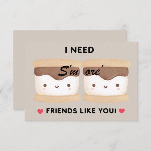 Classroom Valentine "S'more Friends Like You" (正面/裏面)