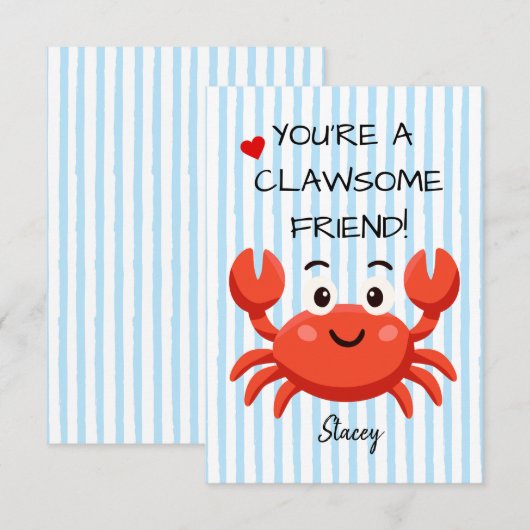 Classroom Valentine "You're a Clawsom Friend" (正面/裏面)