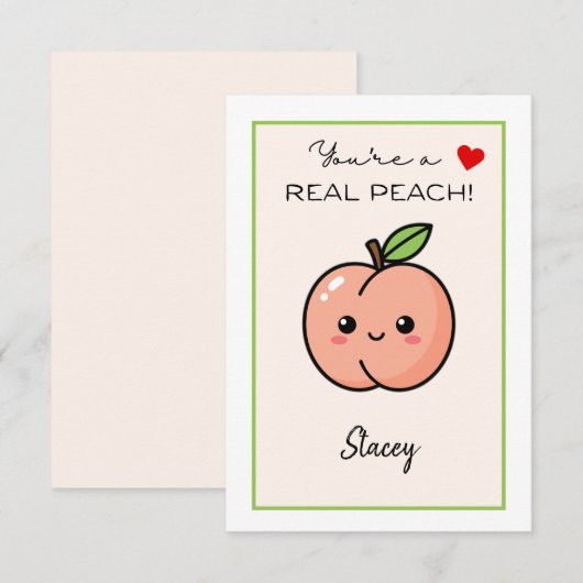 Classroom Valentine "You're a Real Peach" (正面/裏面)