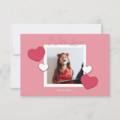 Classroom Valentinesハートフレームフォトカード サンキューカード (正面)