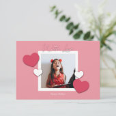 Classroom Valentinesハートフレームフォトカード サンキューカード (スタンド正面)