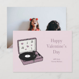 Classroom Valentinesレコードプレーヤーのフォトカード サンキューカード