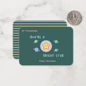 Classroom Valentines Card – You’re a Bright Star ノートカード (正面/裏面インサイチュ)