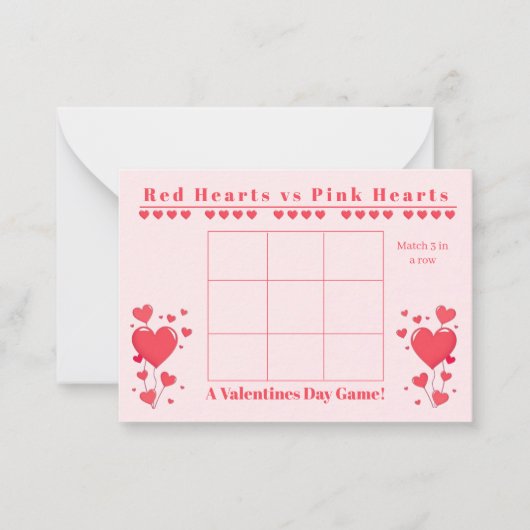 Classroom Valentine's Day Card Game-3 in a Row ノートカード (正面)