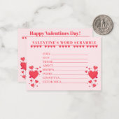 Classroom Valentine's Day Card Game-Word Scramble ノートカード (正面/裏面インサイチュ)