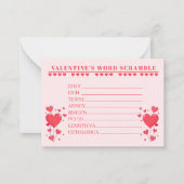 Classroom Valentine's Day Card Game-Word Scramble ノートカード (正面)