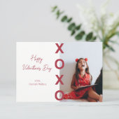 Classroom Valentines Red XOXOフォトカード サンキューカード (スタンド正面)