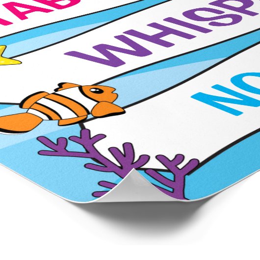 Classroom Voice Level Chart in Under The Sea Theme ポスター (角)