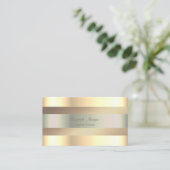 Classyエレガント、モダンフェイク金ゴールドストライプ 名刺 (スタンド正面)