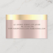Classyエレガント,モダンフェイク金ゴールド縁どバラ金ゴールド 名刺 (裏面)