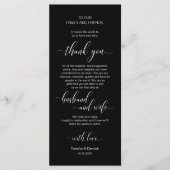 Classyモダンの結婚Place Settingサンキューカード プログラム (正面)