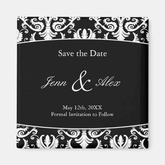 Classy日付のマグネット結婚を保存 マグネット (正面)