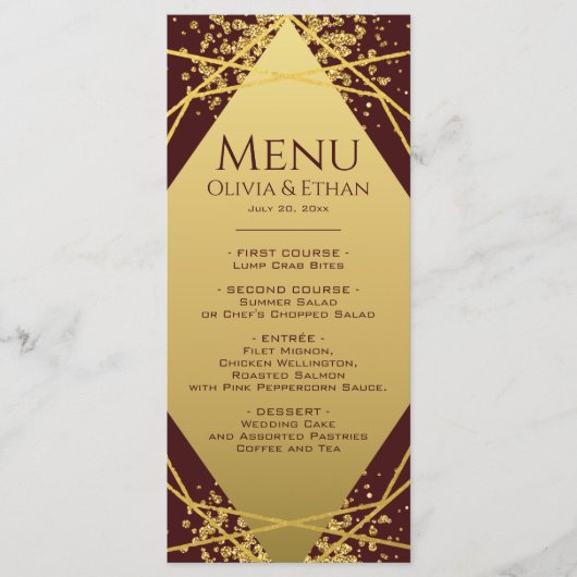 Classy金ゴールドジオメトリオンバーガンディ メニュー (正面)