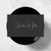 Classy エレガント Gray & Black手書きスクリプト 名刺