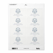 Classy エレガント Navy Blue Hanukkahフローラアドレス ラベル (フルシート)