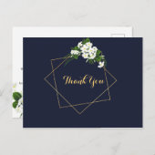 Classy エレガント Navy Geometric Cards 感謝してい You ポストカード (正面/裏面)