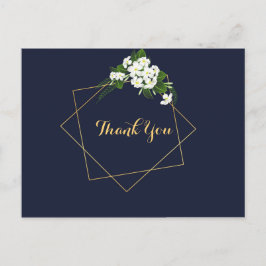 Classy エレガント Navy Geometric Cards 感謝してい You ポストカード