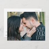 Classy エレガント Photoモダン Overlay日付の保存 ポストカード (正面/裏面)