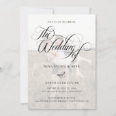 Classy エレガント Photo Overlay QRコード結婚s 招待状 (正面)