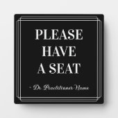 Classy, エレガント "Please Have A SEAT" +名前 フォトプラーク (正面)