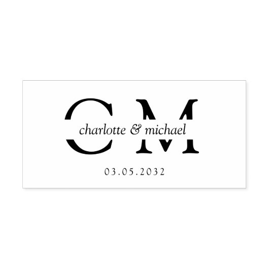 Classy, ミニマルmonogram ラバースタンプ (インプリント)