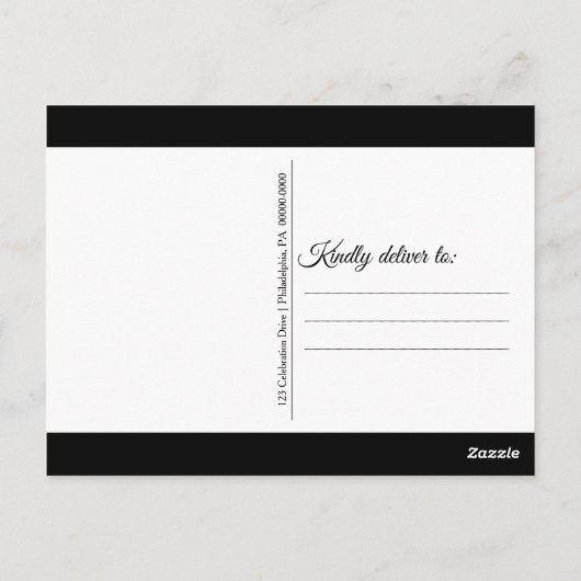 Classy モダン Graduation Name写真ありがとう ポストカード (裏面)