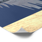 Classy モダン Navy Blue金ゴールドフォトファミリーの追加 ポスター (角)