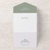 Classy モダン Photo Sage Green QRコード結婚s オールインワン招待状 (外側)