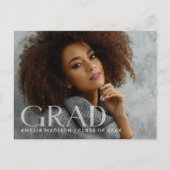 Classy モダン Transparentはっきりした文字グラッド写真 ポストカード (正面)