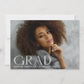 Classy モダン Transparentはっきりした文字グラッド写真 案内状 (正面)