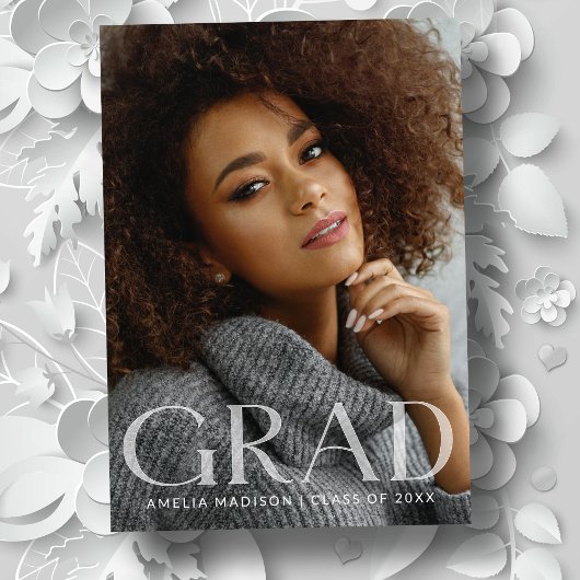 Classy モダン Transparentはっきりした文字グラッド写真 案内状