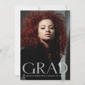 Classy モダン Transparentはっきりした文字Grad 2写真 案内状 (正面)