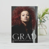 Classy モダン Transparentはっきりした文字Grad 2写真 案内状 (スタンド正面)